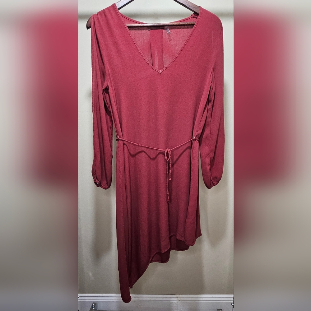 Young Fabulous and Broke Dress Size S Burgundy Midi Rayon Boho